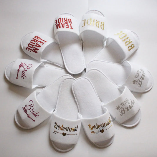 Bride To Be many variations Slippers Team Bride Shower Wedding Decoration Bridesmaid Hen Party Soft Slippers Ladies Hot Stamping Letter Slippers