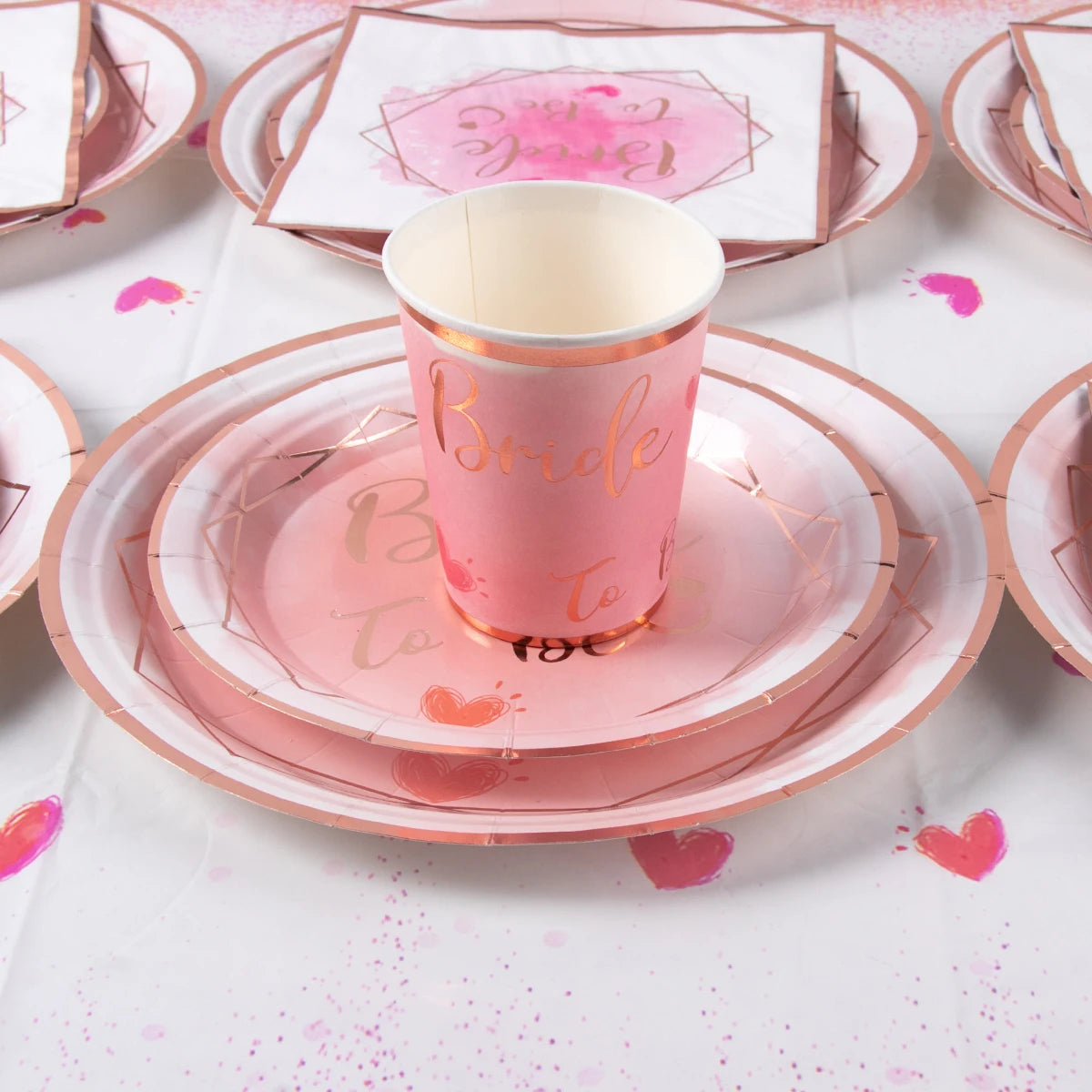 Bride To Be Tableware Cups Plate paper products Variations of Bachelorette Party Bridal Shower Gift Wedding Decorations