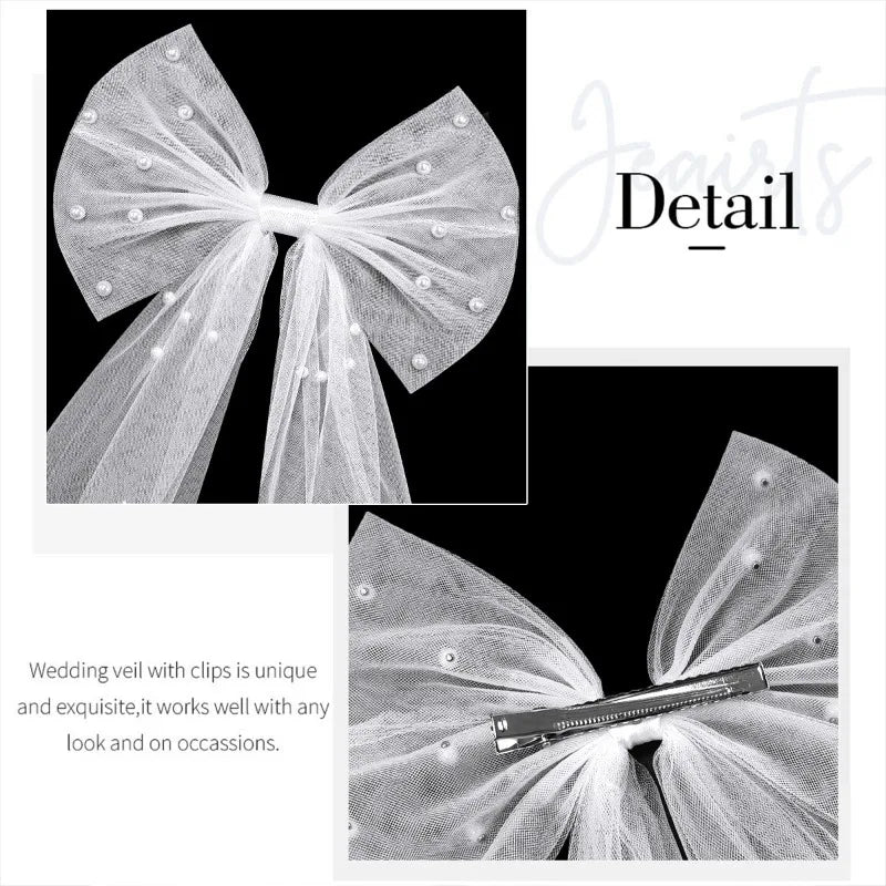 Bride To Be Bow Veil - Bachelorette Party, Wedding Events, Tulle Bow Design, Romantic Elegant, Memorable Accessory