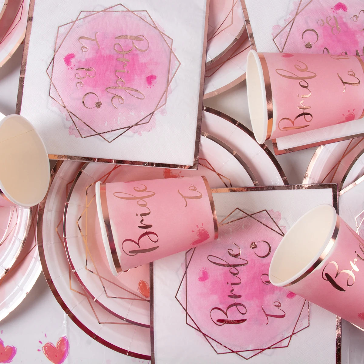 Bride To Be Tableware Cups Plate paper products Variations of Bachelorette Party Bridal Shower Gift Wedding Decorations