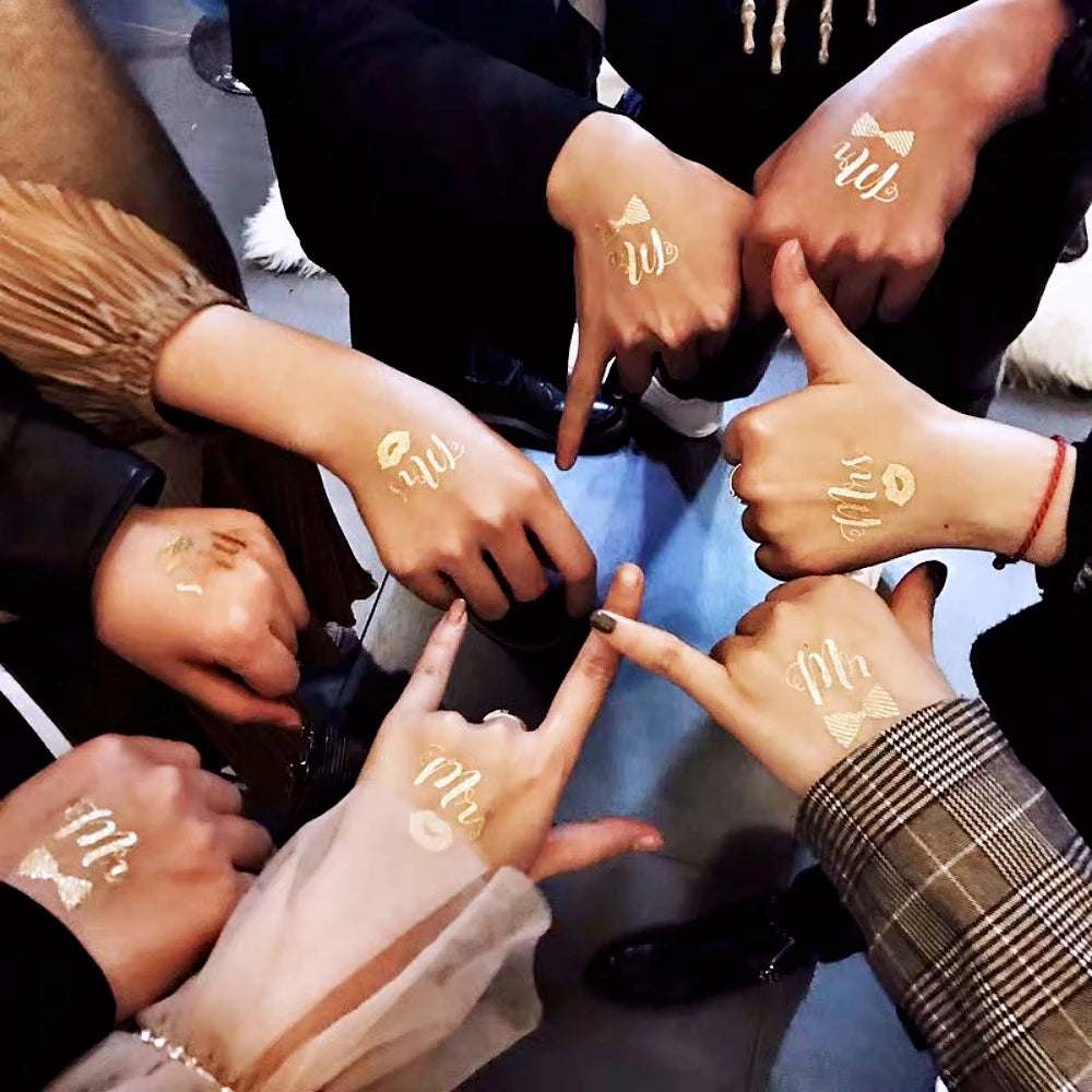 10Pcs Metallic Gold Bride To Be Tattoos Gold Bride Tribe Tattoos Bachelorette Party Accessories Bachelorette Party Supplies