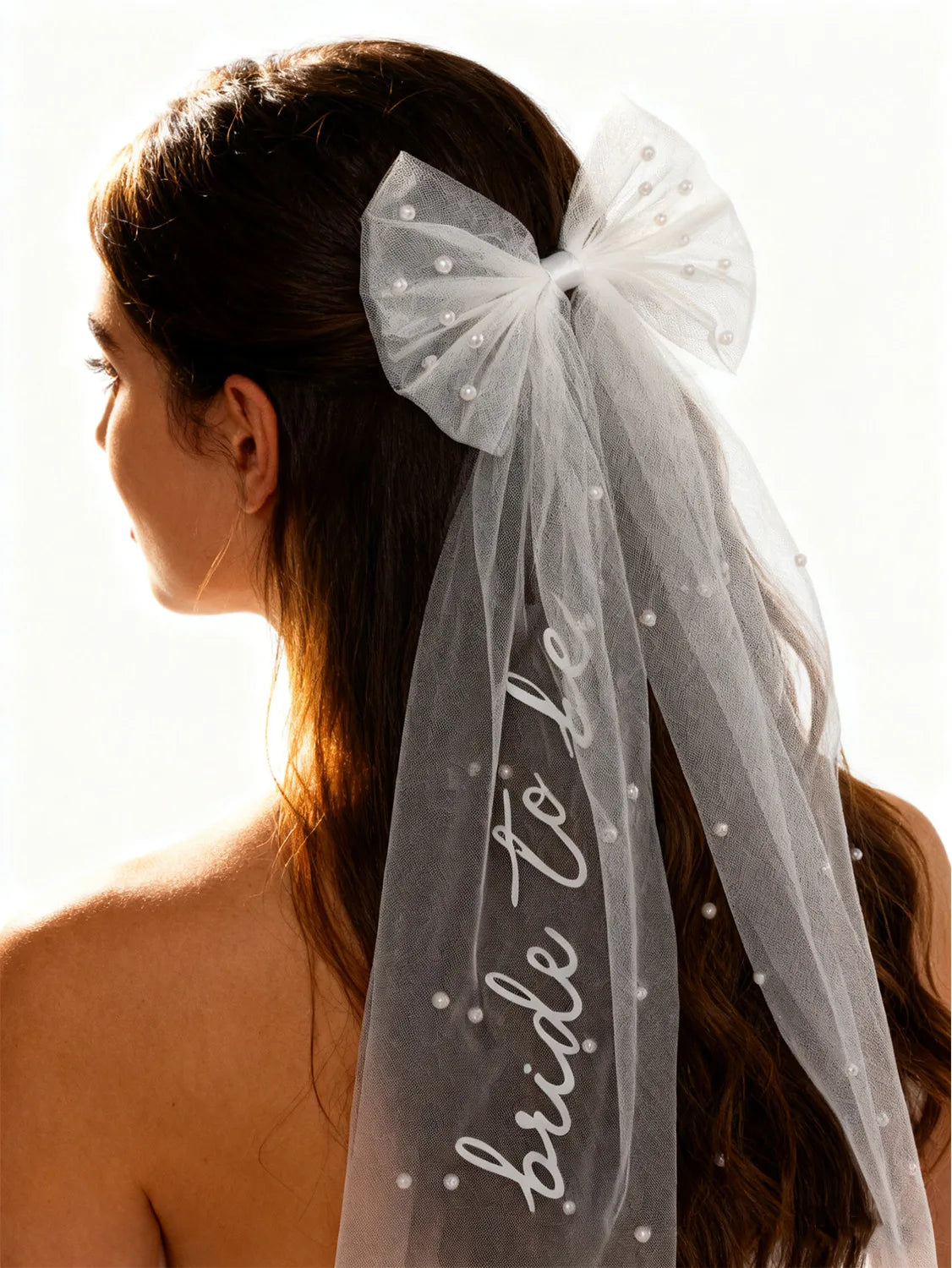 Bride To Be Bow Veil - Bachelorette Party, Wedding Events, Tulle Bow Design, Romantic Elegant, Memorable Accessory
