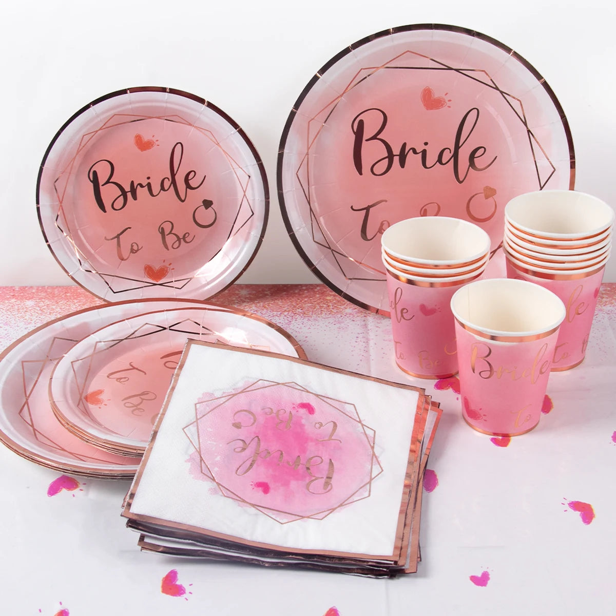 Bride To Be Tableware Cups Plate paper products Variations of Bachelorette Party Bridal Shower Gift Wedding Decorations