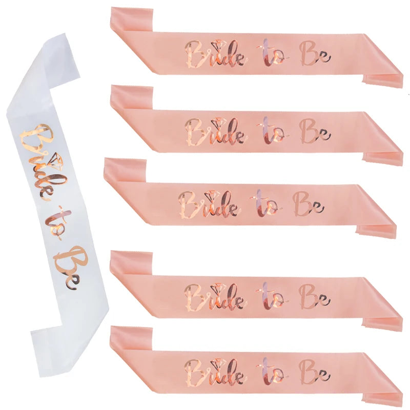 Rose Gold Bride To Be variations of Satin Sash Hairband Bridal Shower Wedding Decorations Hen Night Gifts Bachelorette Party Supplies