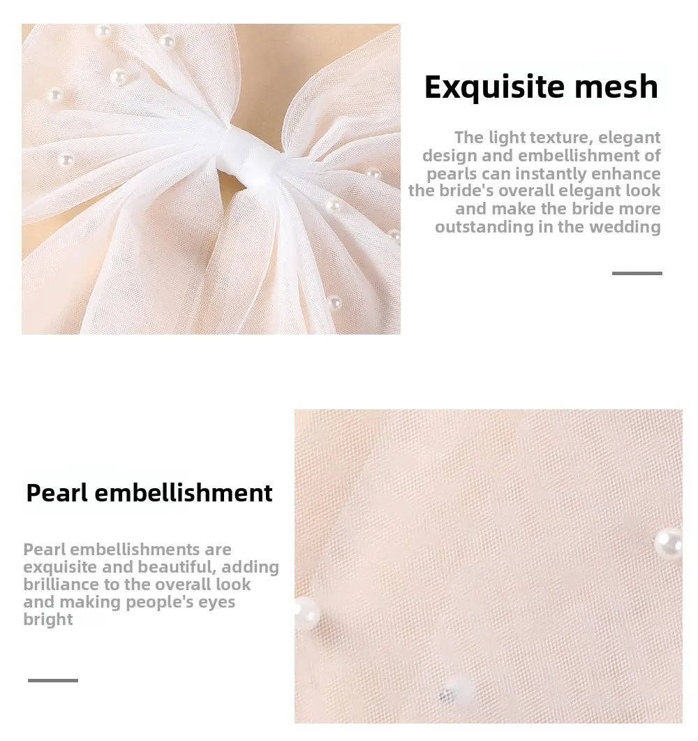 Bride To Be Bow Veil - Bachelorette Party, Wedding Events, Tulle Bow Design, Romantic Elegant, Memorable Accessory