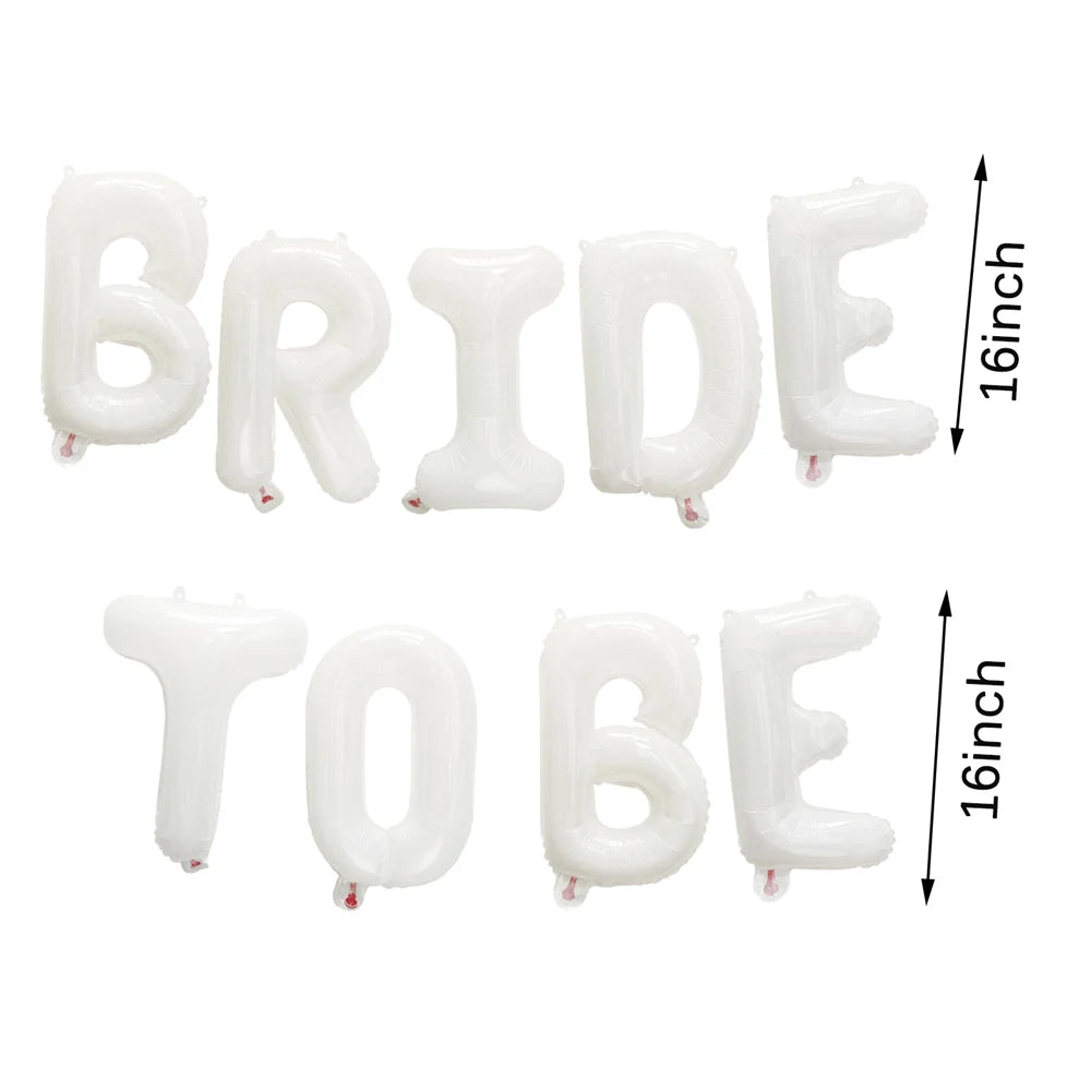 White Bride to be Letter Balloon Banner Bachelorette Hen Night Party Bridal Shower Engagement Party Wedding Decorations