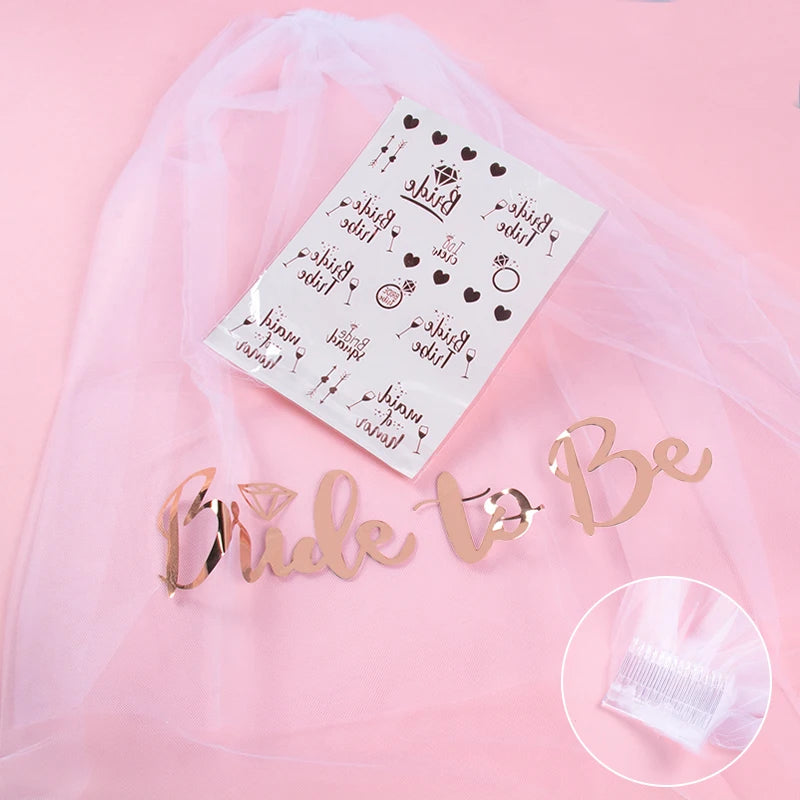 Rose Gold Bride To Be variations of Satin Sash Hairband Bridal Shower Wedding Decorations Hen Night Gifts Bachelorette Party Supplies