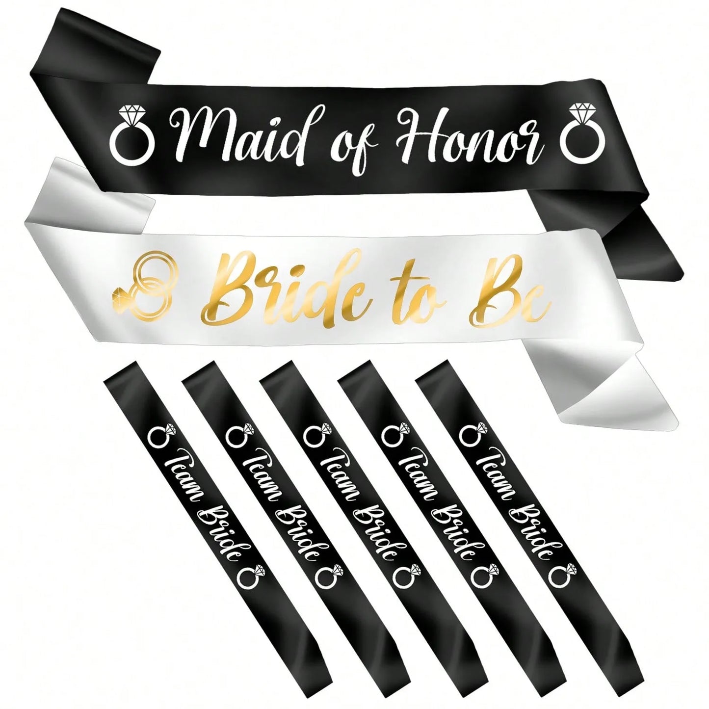 Bride To Be Maid Of Honor 4 different sets to choose from Sash Veil Glasses Set Wedding Party bachelorette Party Bridesmaid