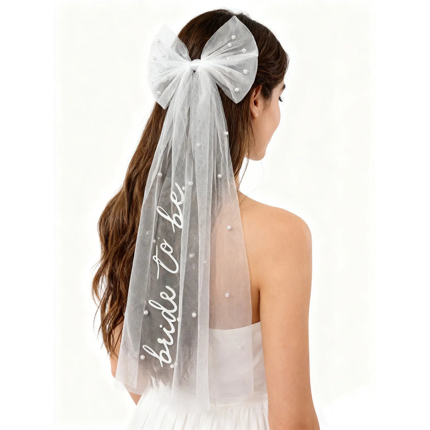 Bride To Be Bow Veil - Bachelorette Party, Wedding Events, Tulle Bow Design, Romantic Elegant, Memorable Accessory