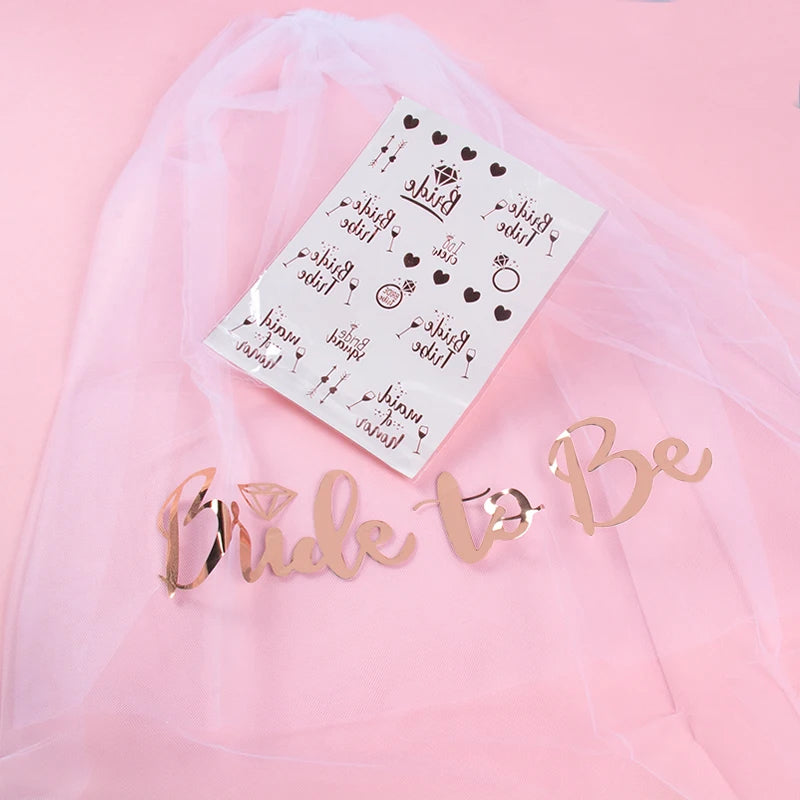 Rose Gold Bride To Be variations of Satin Sash Hairband Bridal Shower Wedding Decorations Hen Night Gifts Bachelorette Party Supplies
