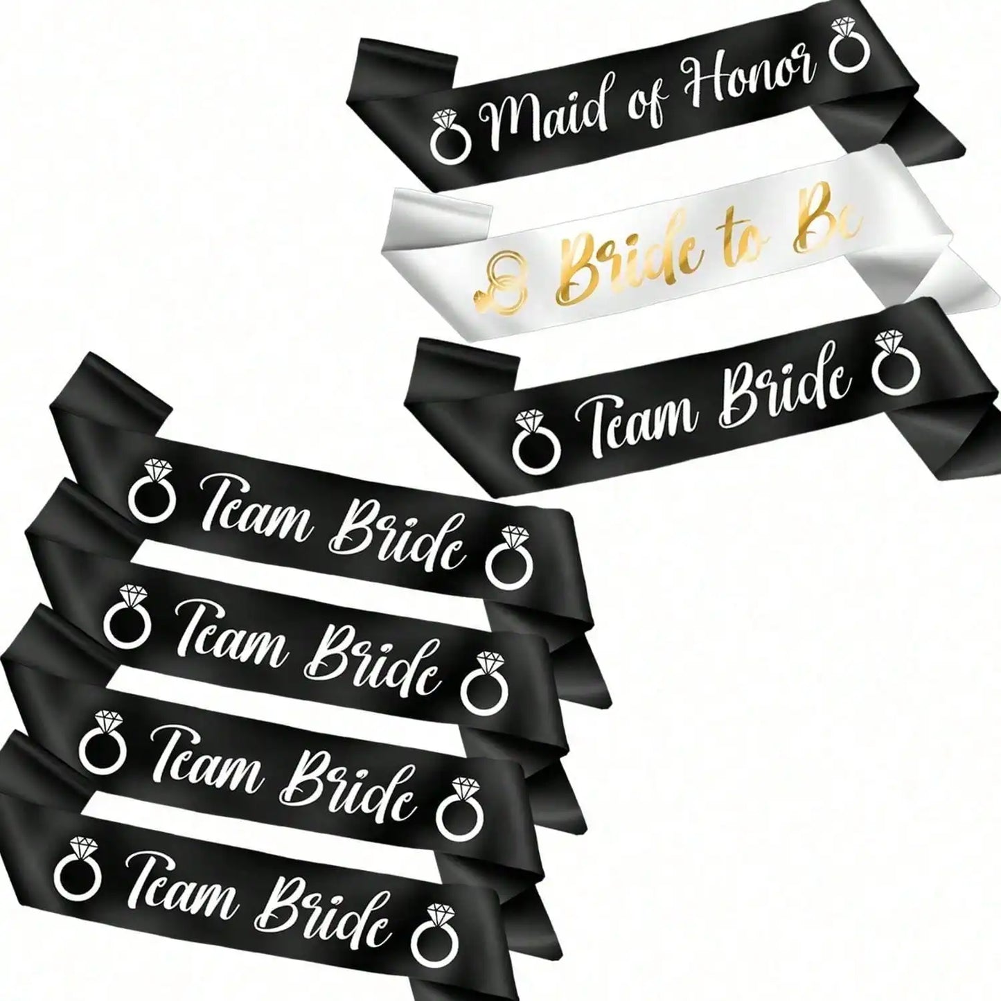 Bride To Be Maid Of Honor 4 different sets to choose from Sash Veil Glasses Set Wedding Party bachelorette Party Bridesmaid