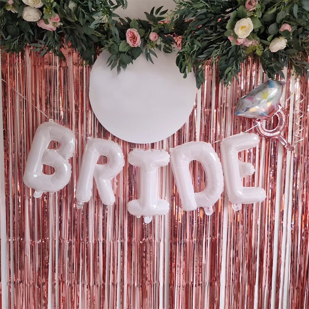 White Bride to be Letter Balloon Banner Bachelorette Hen Night Party Bridal Shower Engagement Party Wedding Decorations